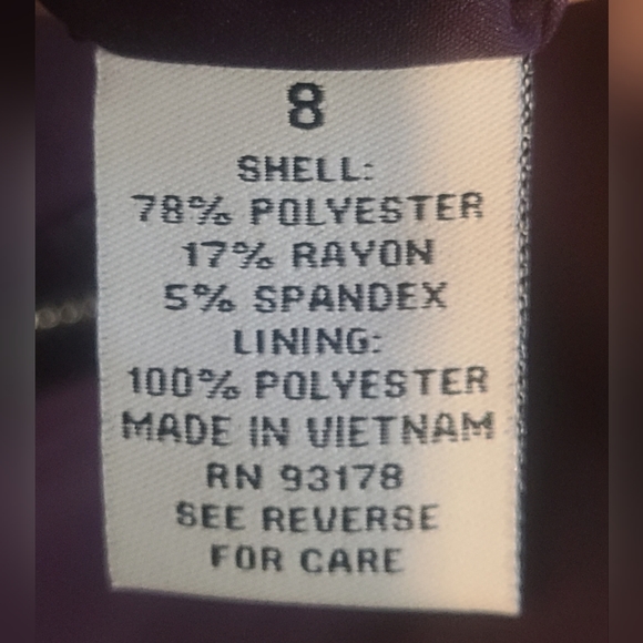 Carmen by Carmen Marc Valvo – Purple Shift Dress w/Zippers, Size 8 - Picture 6 of 6